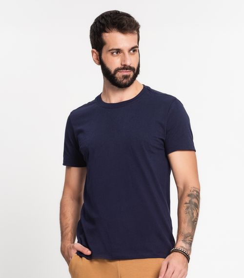 Camiseta Meia Malha Básica Masculina Kohmar Azul