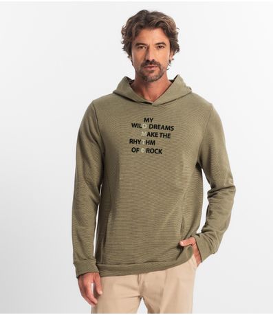 Blusão Masculino Moletom Com Capuz Diametro Verde