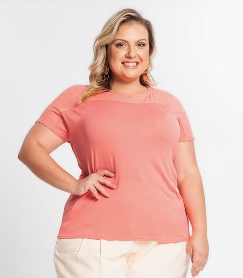 Blusa Feminina Plus Size Secret Glam Rosa