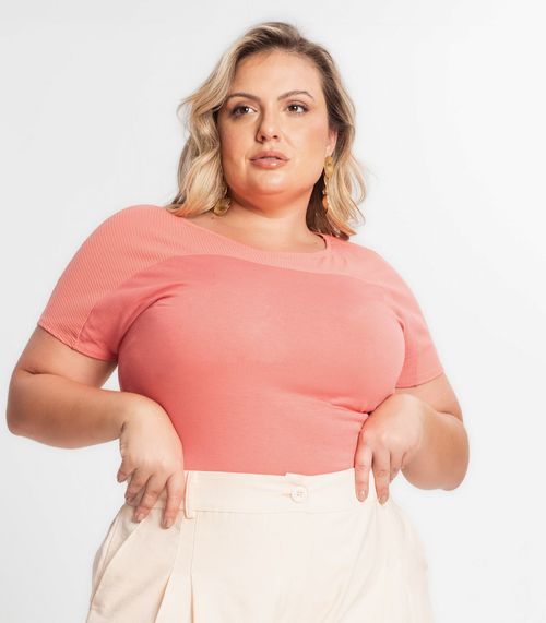 Blusa Feminina Plus Size Secret Glam Rosa