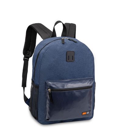 Mochila Masculina Escolar Com Bolso frontal Clio Azul