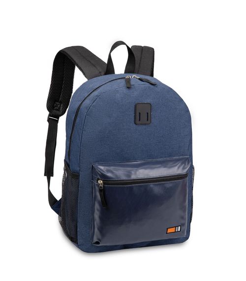 Mochila Masculina Escolar Com Bolso frontal Clio Azul