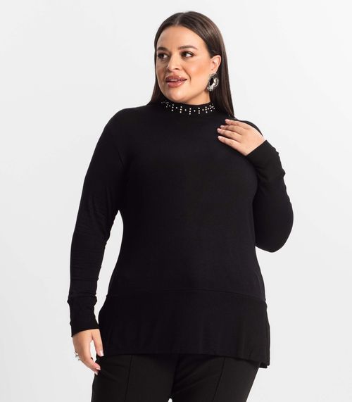 Blusão Feminino Plus Size Secret Glam Preto