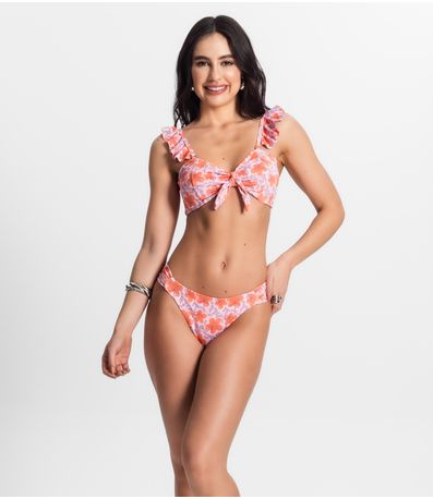 Conjunto Biquíni Estampado 2 em 1 Bela Gaia Laranja