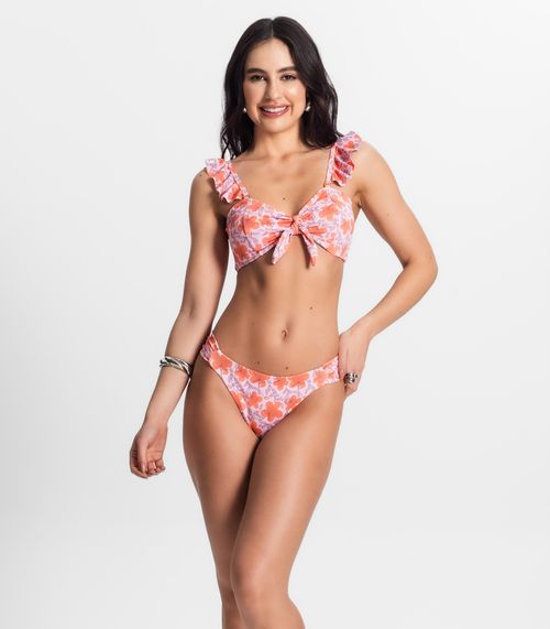 Conjunto Biquíni Estampado 2 em 1 Bela Gaia Laranja
