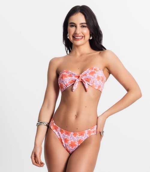 Conjunto Biquíni Estampado 2 em 1 Bela Gaia Laranja