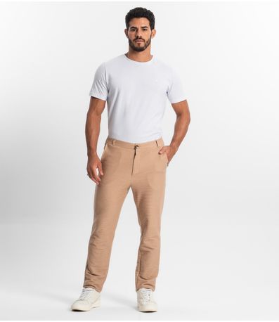 Calça Masculina Em Moletinho Diamentro Marrom