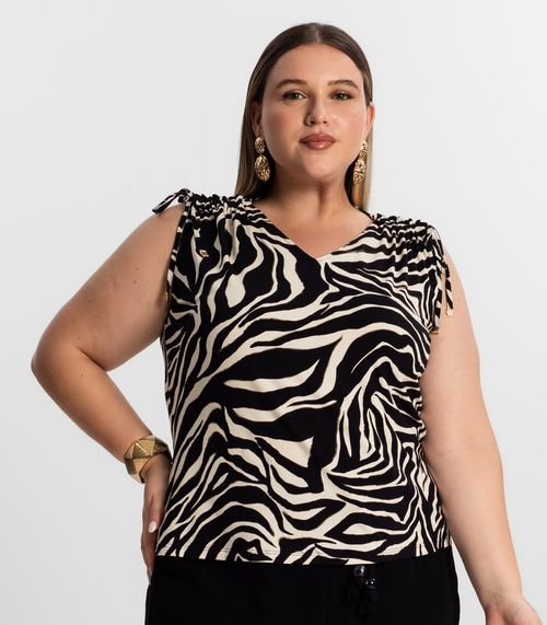 Regata Feminina Plus Size Secret Glam Preto