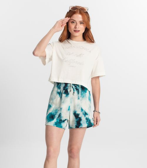 Shorts Juvenil Feminino Em Ribana Canelada Minty Verde