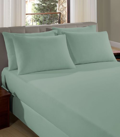Lençol Liso Queen Com Elástico Vivaldi Verde