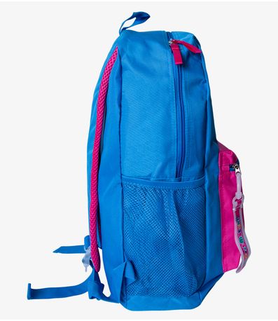 Mochila Escolar Feminina Com Chaveiro De Pvc Clio Azul
