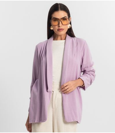 Blazer Feminino Em Linho Strong Endless Roxo