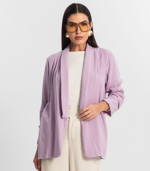 Blazer Feminino Em Linho Strong Endless Roxo