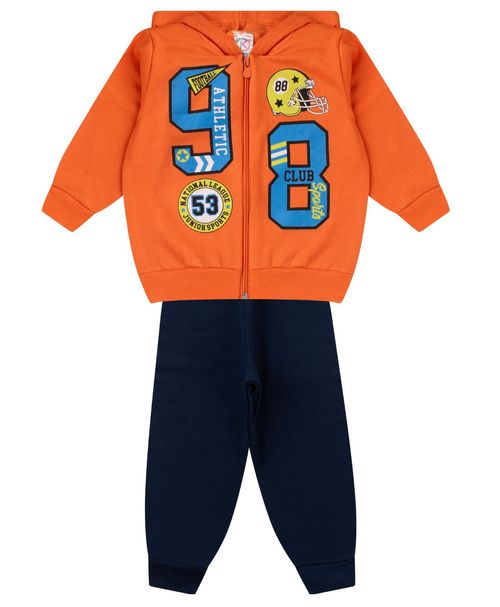 Conjunto De Moletom Infantil Menino Kappes Laranja