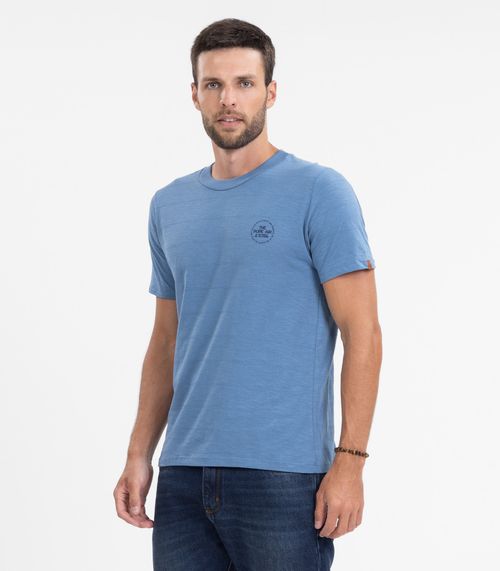 Camiseta Masculina Maquinetada Diametro Azul