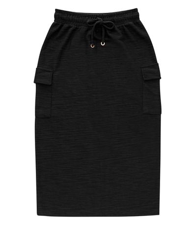Saia Feminina Midi Endless Preto