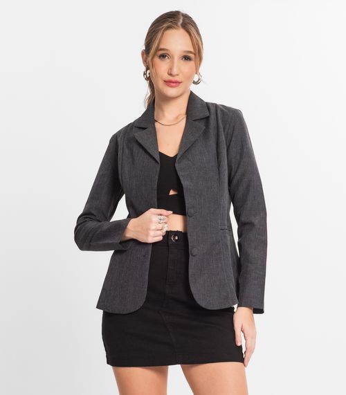 Blazer Feminino De Alfaiataria Misso Cinza