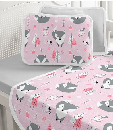 Jogo Cama Baby Estampado Vivaldi Rosa