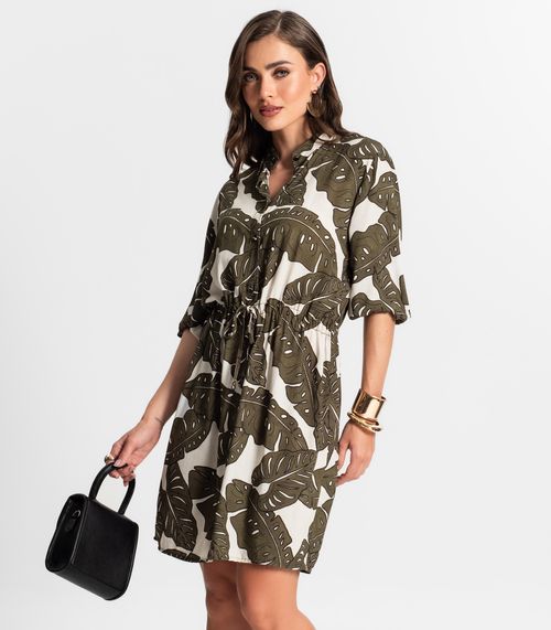 Vestido Chemise Estampado Endless Verde