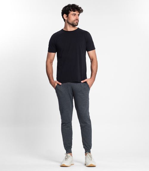 Calça Moletom Masculina Slim Com Punho CDKA Preto