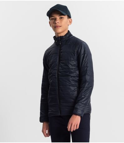 Jaqueta Puffer Juvenil Masculina Minty Azul