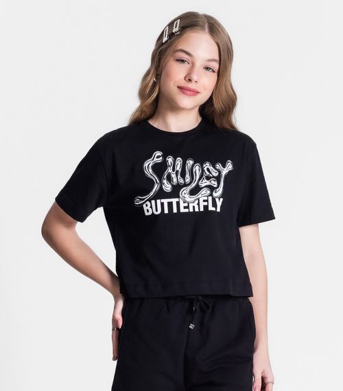 Blusa Juvenil Feminina Minty Preto
