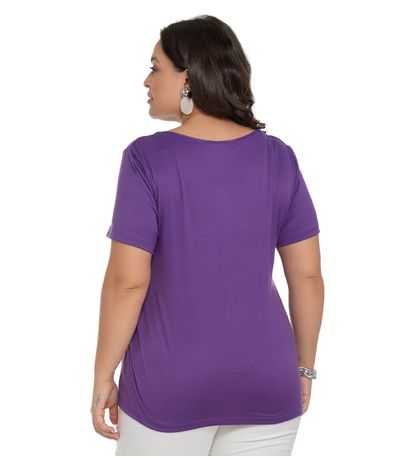 Blusa Feminina Plus Size Franzida Secret Glam Roxo