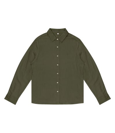 Camisa Masculina Social Tricoline Diametro Verde