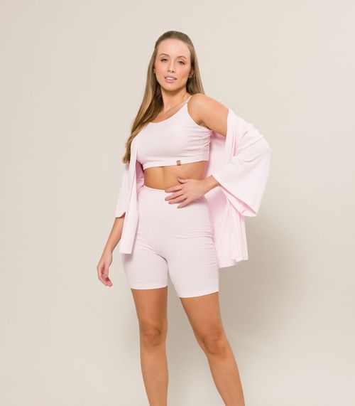 Shorts Pijama Adulto Feminino Evanilda Rosa