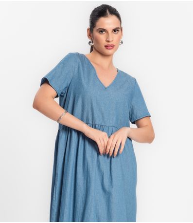 Vestido Midi Feminino Rovitex Azul
