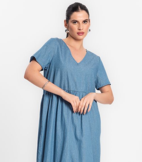 Vestido Midi Feminino Rovitex Azul