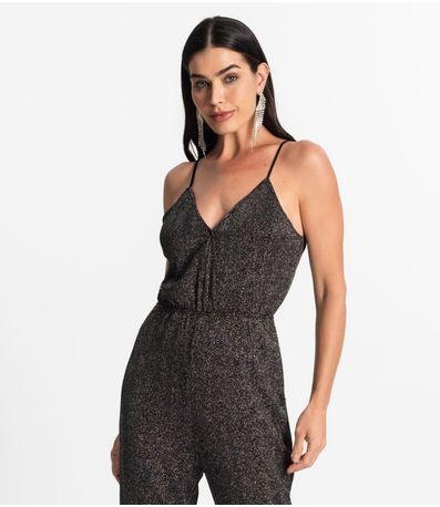 Macacão Feminino Em Lurex Endless Cinza