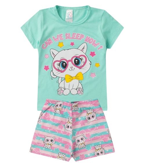 Pijama Infantil Menina Brilha no Escuro Kappes Azul