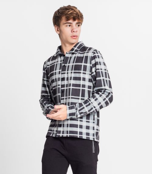 Camisa Manga Longa Juvenil Em Moletinho Minty Preto
