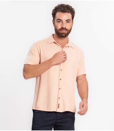 Camisa Masculina Em Viscose Dobby Diametro Bege