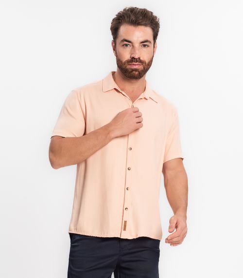 Camisa Masculina Em Viscose Dobby Diametro Bege