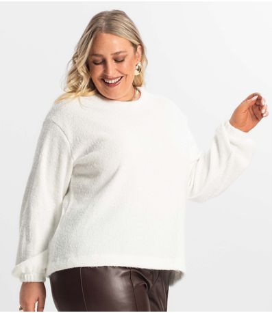 Blusão Feminino Plus Size Secret Glam Bege