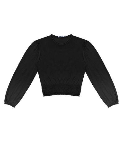 Blusão Juvenil Feminino Manga longa Minty Preto