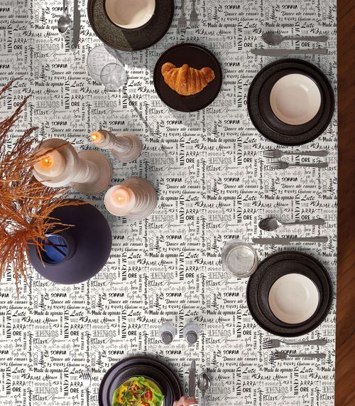 Toalha De Mesa Retangular 6 Lugares Teka Preto