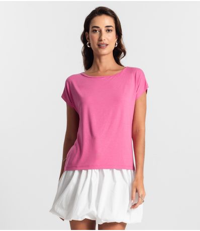 Blusa Feminina Manga Curta KO Rosa