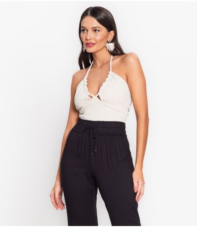 Top Feminino De Alça Endless Bege
