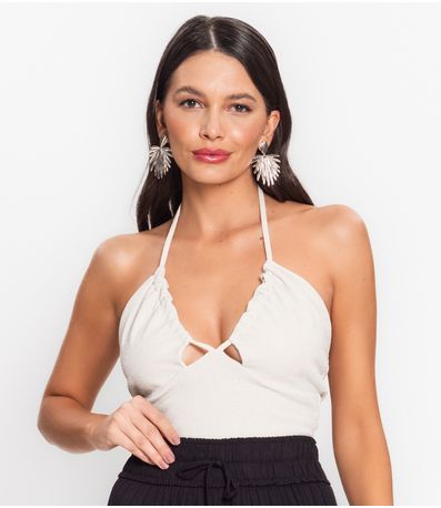 Top Feminino De Alça Endless Bege