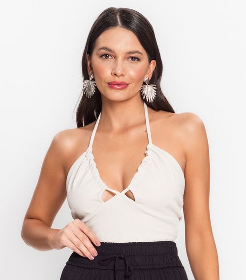 Top Feminino De Alça Endless Bege
