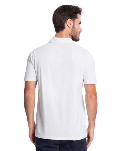 Polo Masculina Com Bolso Piquet Diametro Branco