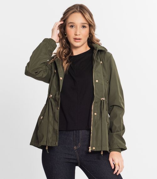 Parka Feminina Com Capuz Peluciada Sea Surf Verde