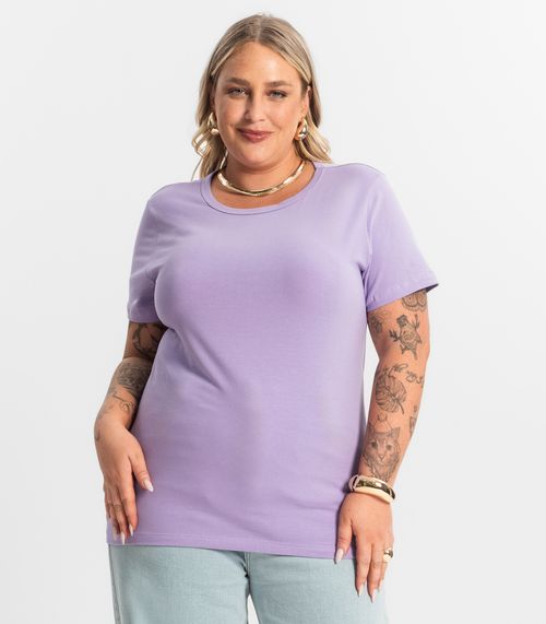 Blusa Feminina Cotton Manga Curta KO Roxo