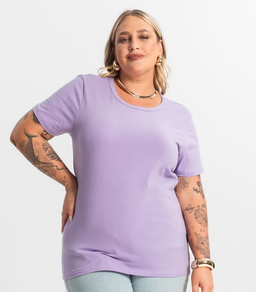 Blusa Feminina Cotton Manga Curta KO Roxo