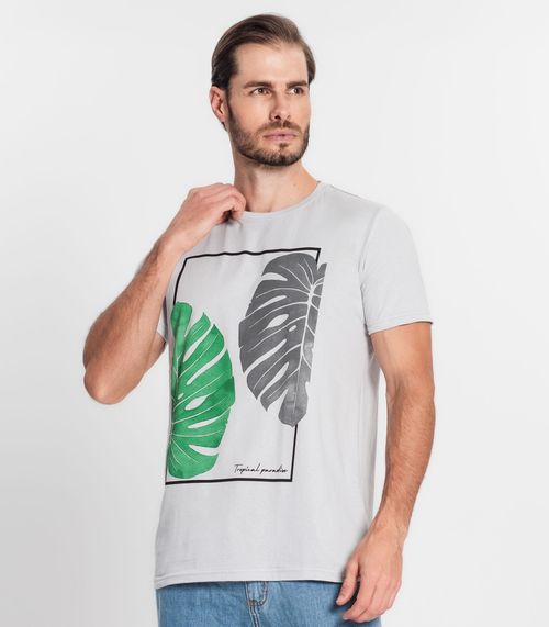 Camiseta Masculina Estampada Select Cinza