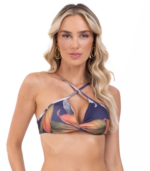 Top Biquíni Estampado Uni Femme Azul