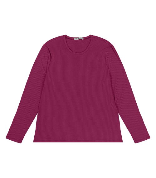 Blusa Manga Longa Ribana Canelada Secret Glam Vermelho
